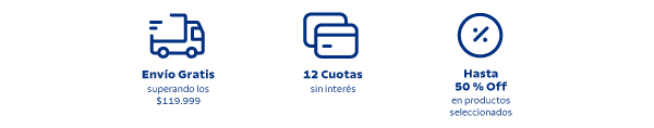 Envío Gratis superando los $119.999 + 12 Cuotas sin interés